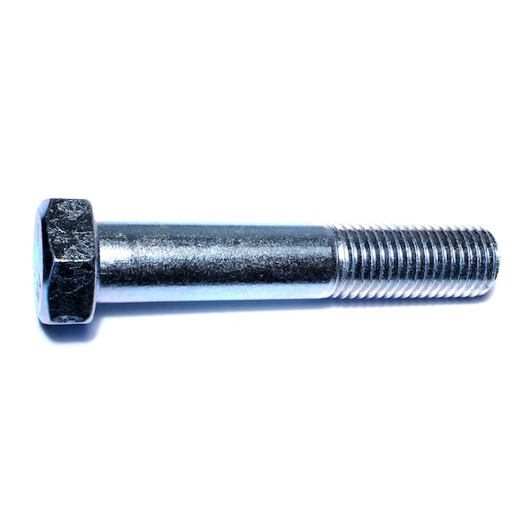 Midwest Fastener Grade 5, 1-1/8"-7 Hex Head Cap Screw, Zinc Plated Steel, 6 in L, 2 PK 07587 - main